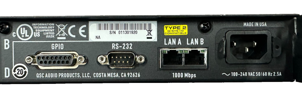 QSC VERSATILE I/O FRAME NETWORK INTERFACE Q-SYS (mci84)
