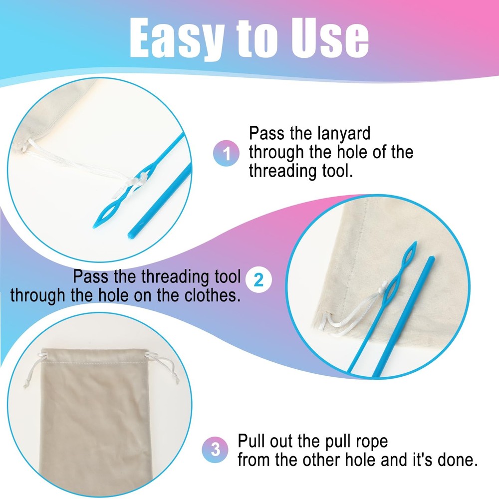 4 Pcs Plastic Flexible Drawstring Threader 23In Easy Threader Drawstring Replace