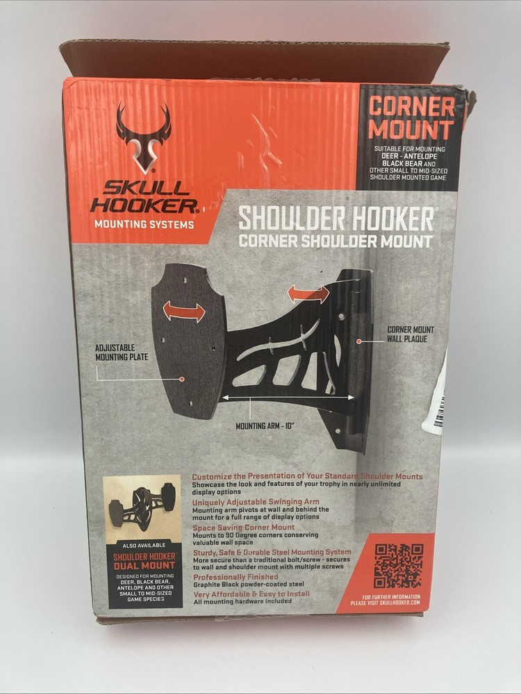 Skull Hooker Mounting Systems Shoulder Hooker Corner Shoulder Mount Black