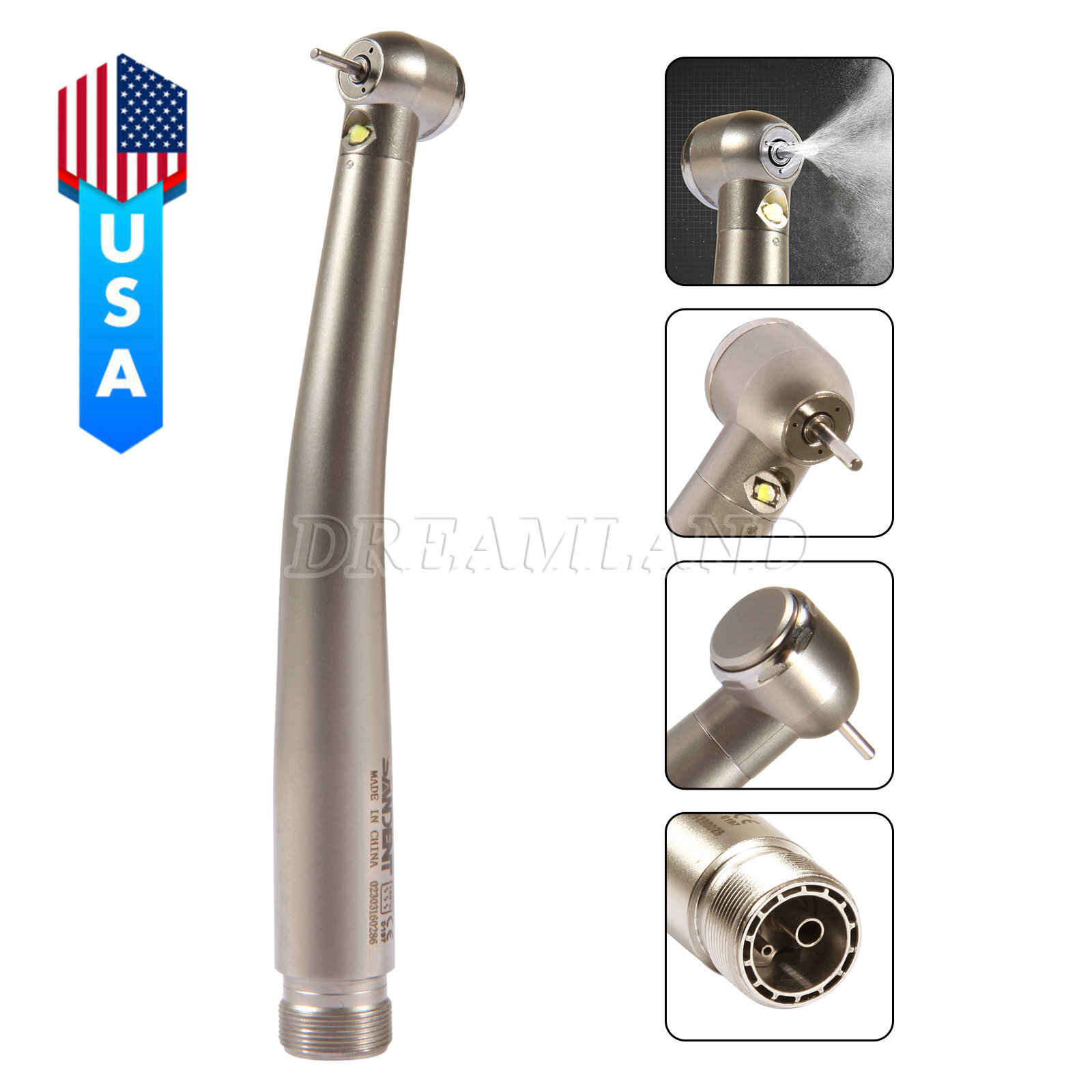 Pieza de mano LED turbina alta velocidad fibra óptica dental estilo NSK 2 Holes