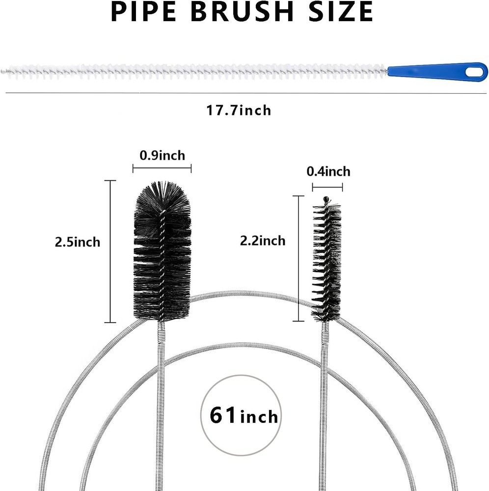 Flexible Extra Long Drain Brush, Drain Unblocker Tools,61 inch Pipe Cleaner