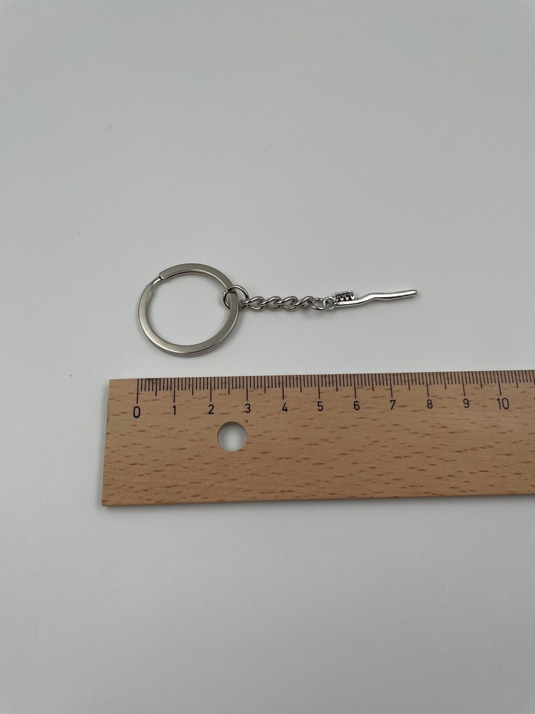 Silver Metal Charm Toothbrush Care Keychain