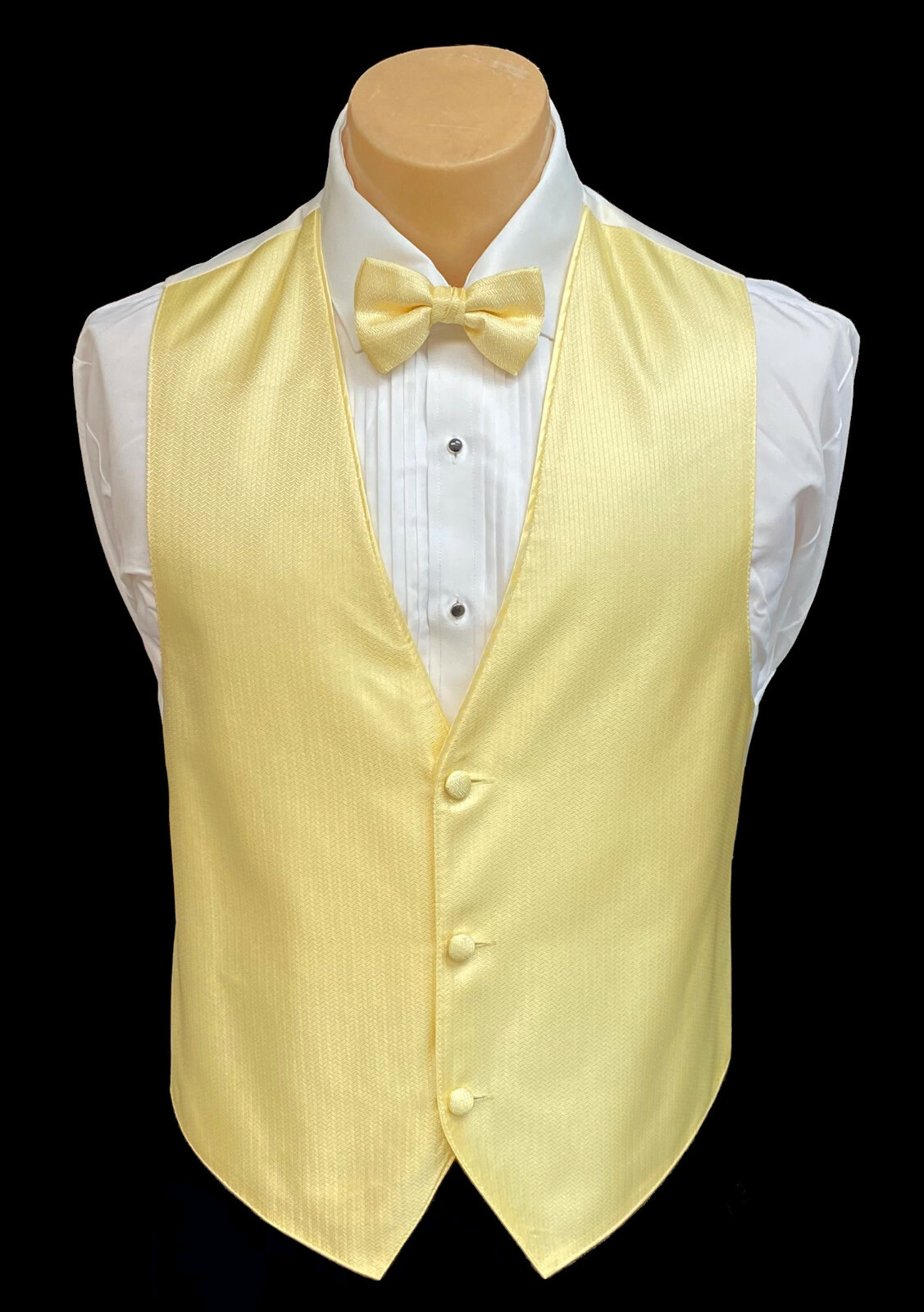 Men's Prism Buttercup Yellow Tuxedo Vest with Optional Tie Wedding Prom Cruise