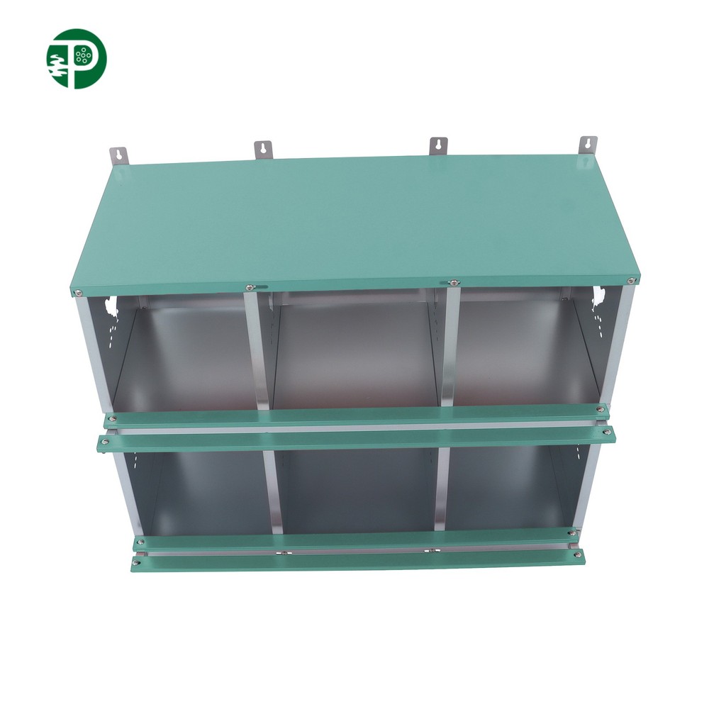 6 Compartment Poultry Nest Box Wall Mount For Hens Metal Chicken Nesting Boxes