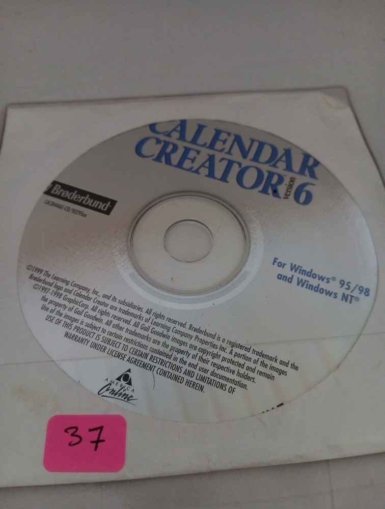 Calender Creator Version 6 For Windows 95/98 And Windows NT