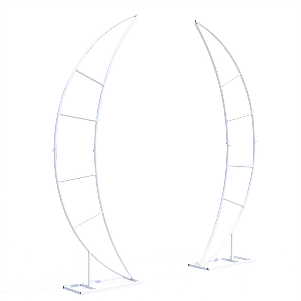 2 Piece Wedding Arch Crescent Moon Floral Stand Party Framework Stand Backdrop