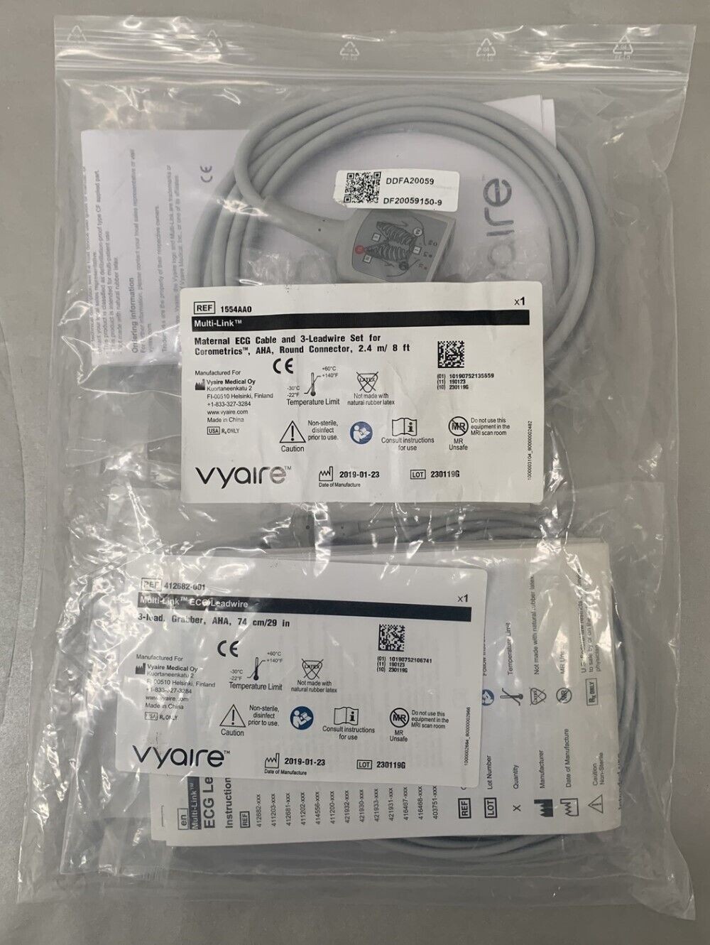 Vyaire 230119G Maternal ECG Cable & 3-Lead Wire Set for Corometrics 2.4m/8ft