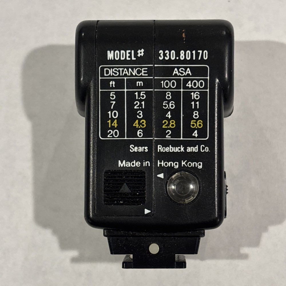 Sears Auto Model #330.80170 Universal Shoe Mount Camera Flash