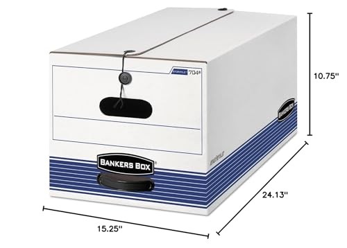 Bankers Box 12-Pack Medium-Duty String & Button File Storage Box, FastFold Assem