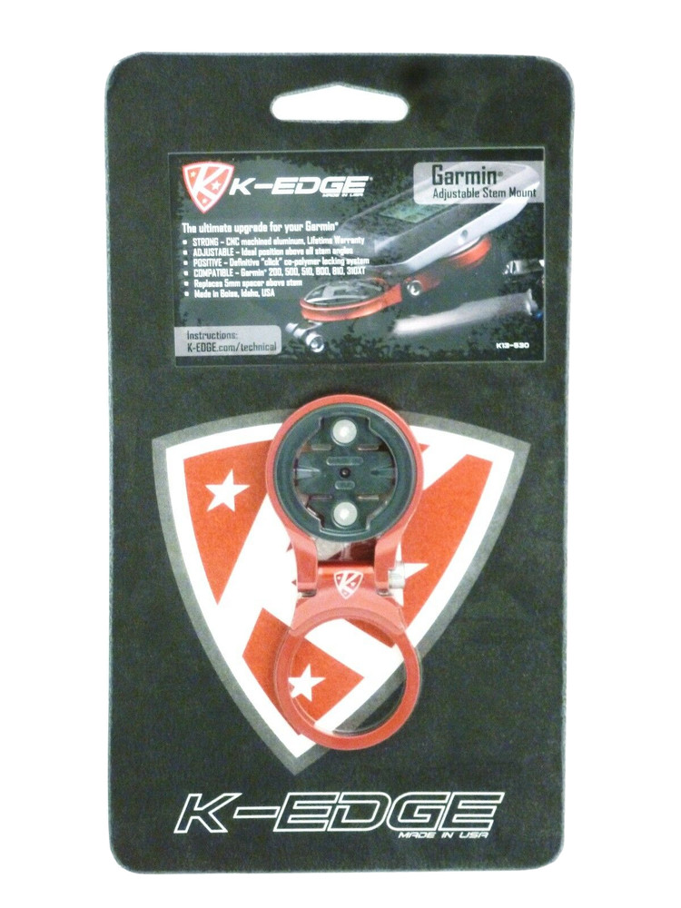 K-Edge Steerer Tube Mount Adjustable Red for Garmin