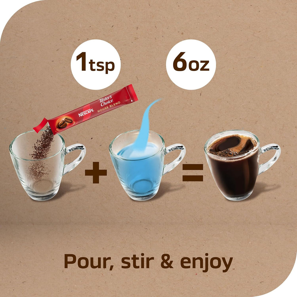 NESCAFÉ Taster'S Choice, Instant Coffee Packets, Light Medium Roast Coffee, Hous