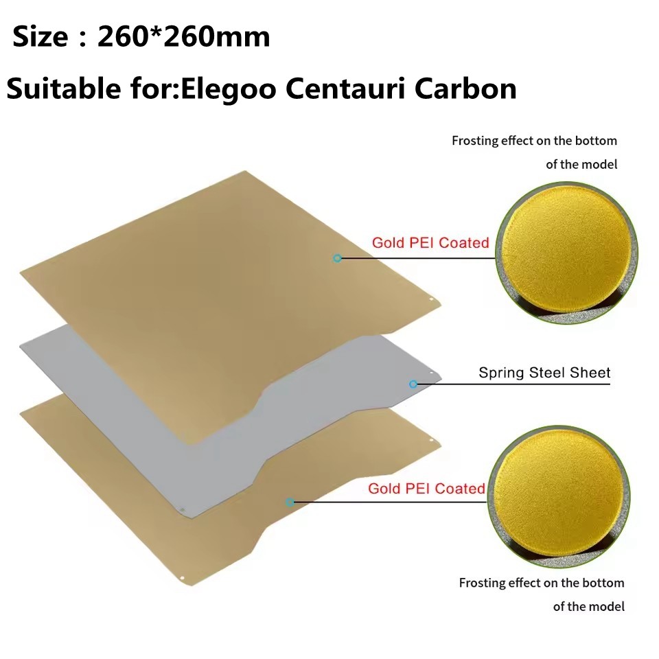 For Elegoo Centauri Carbon PEI Textured Double-sided Printing Build Plate