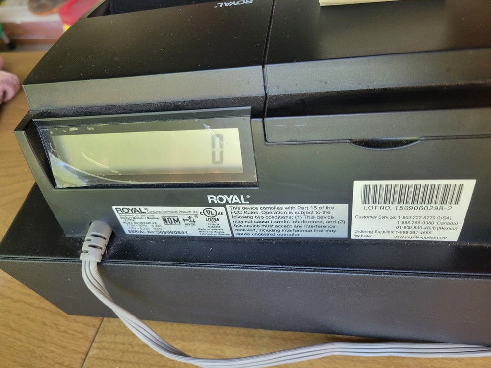 royal 210dx electronic cash register no key