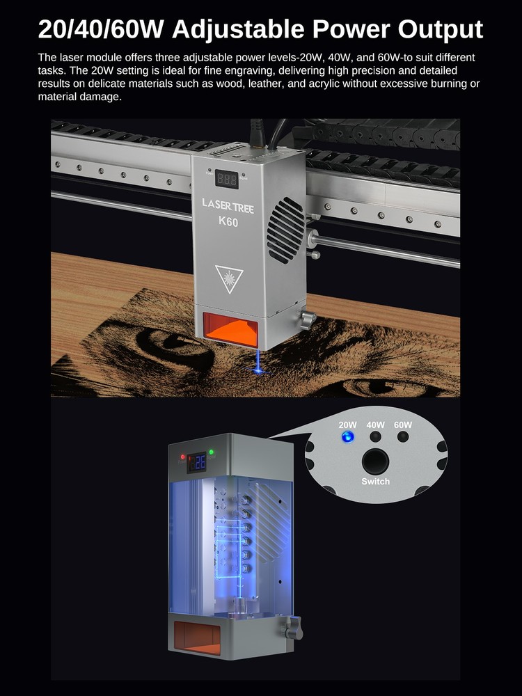 LASER TREE K1 Max Plus 60W Laser Engraver Machine Working Area 1000x1500mm
