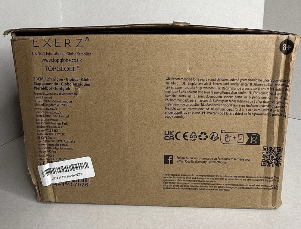 Exerz 12" World Globe - Political Map Educational