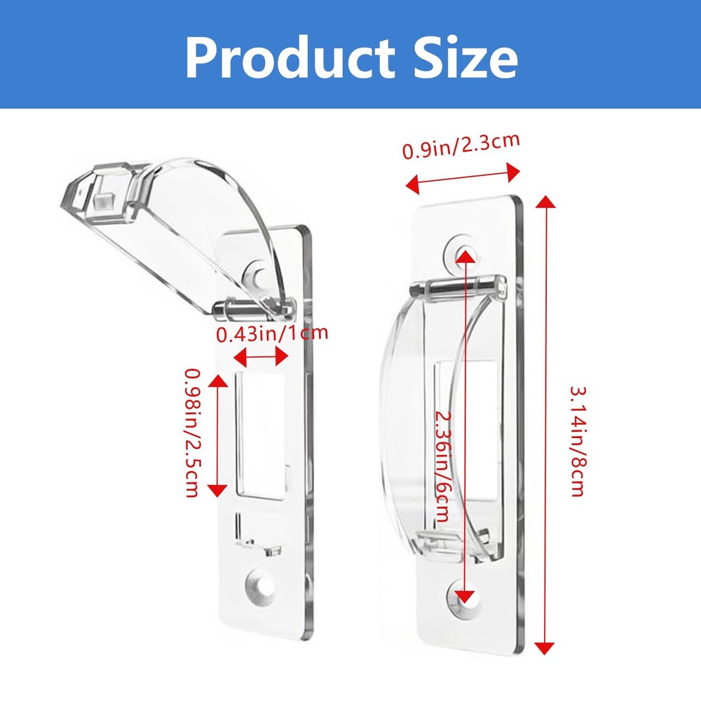 Childproof Light Switch Cover Guard - 2 Pack Clear Lock for Safety