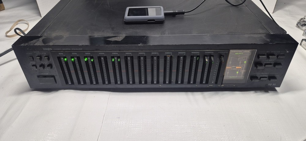 onkyo integra eq-35 Equalizer - Powers On - Missing Slider Knobs - As Is Read