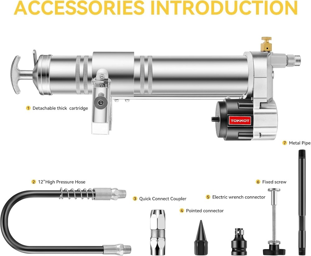 Electric Grease Gun Drill Adapter,Universal Conversion Gun Head with 14 OZ Lo...