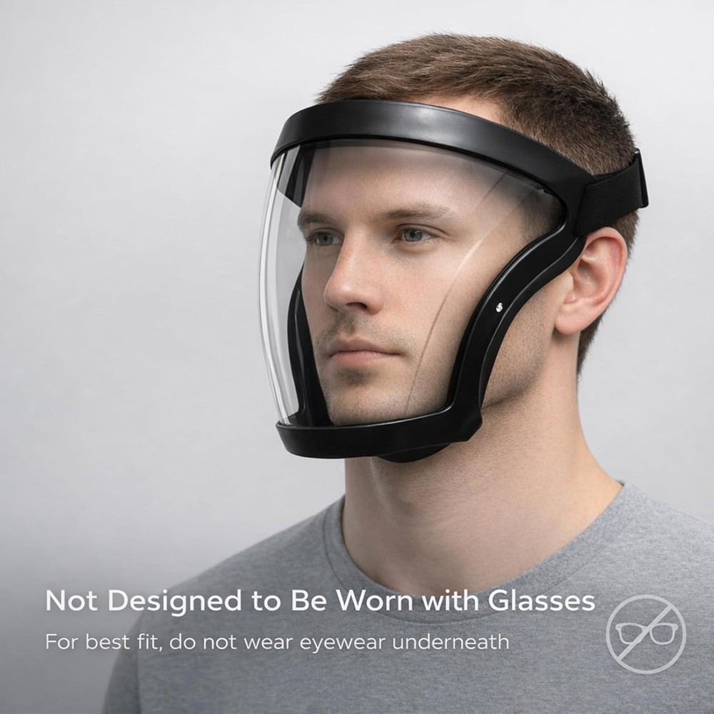 Full Face Shield for Yard Work & Woodworking, Wide View Clear Visor with Anti...