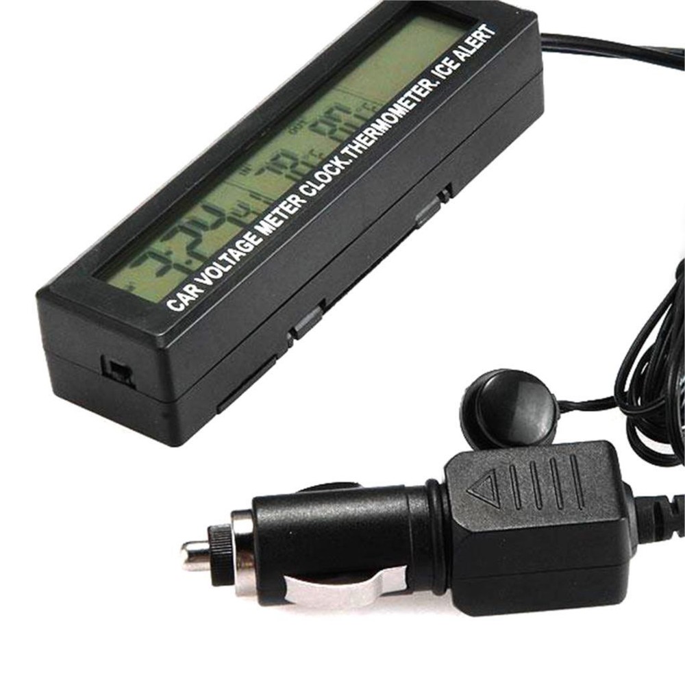 3 In1 Car Digital LCD Clock Time+Temperature+Voltage Digital Dashboard Clock