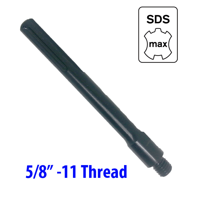 Core Drill Bit Adapter 5/8"-11 Threaded Male to SDS Max  Hammer Drill Diamond