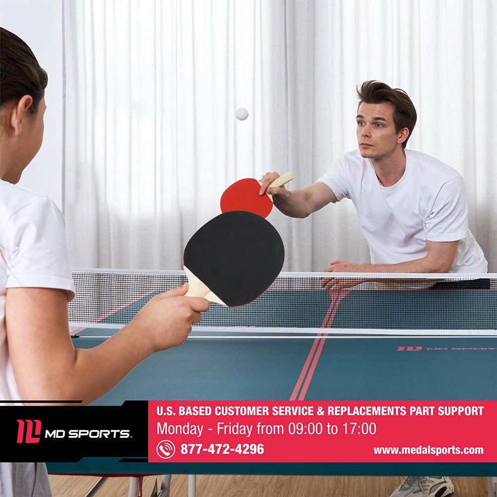 Mid Size 4-Piece Indoor Table Tennis Table Compact Design Water Resistant