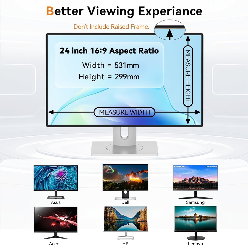 [2-Pack] 24 Inch Computer Blue Light Blocking Screen Protector for 16:9 Wides...