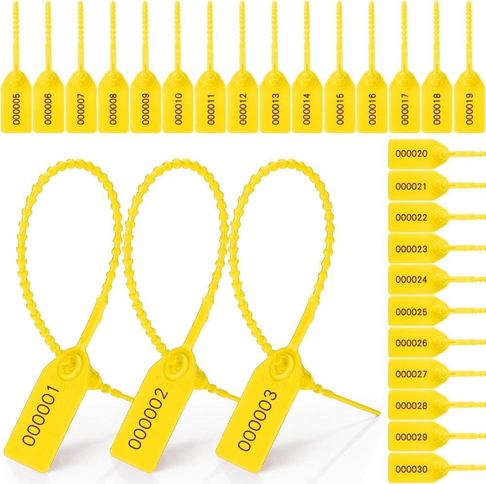 100PCS Plastic Tamper Seals Numbered Zip Ties Fire Extinguisher Tag Self Locking