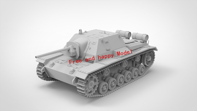 3D Printed Model 1/72 Soviet Su-76I Tank Model Unpainted-
