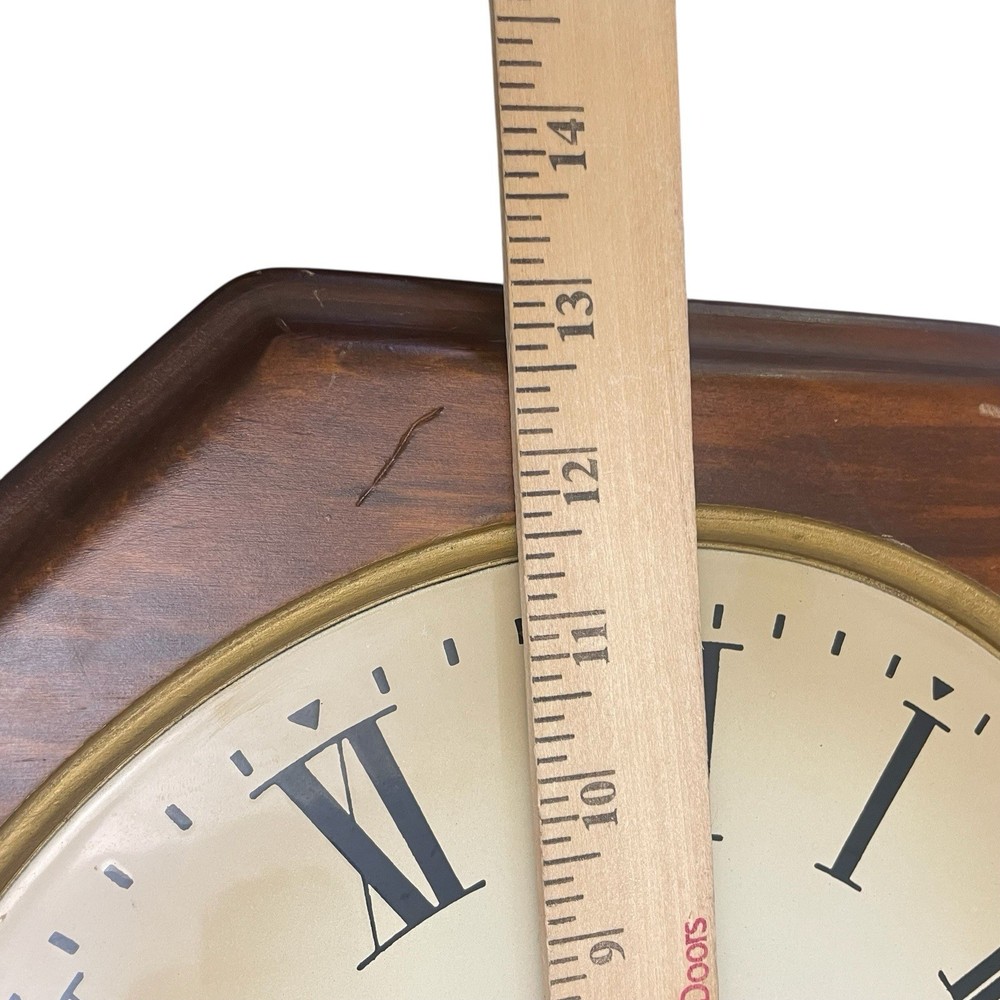 Seth Thomas Golden Rule Pendulum Wood Wall Clock E477-005 - Untested No key