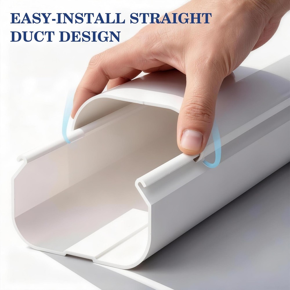 10Ft Mini Split Line Set Cover 3" PVC Line Cover Kit for Mini Split and Centr...