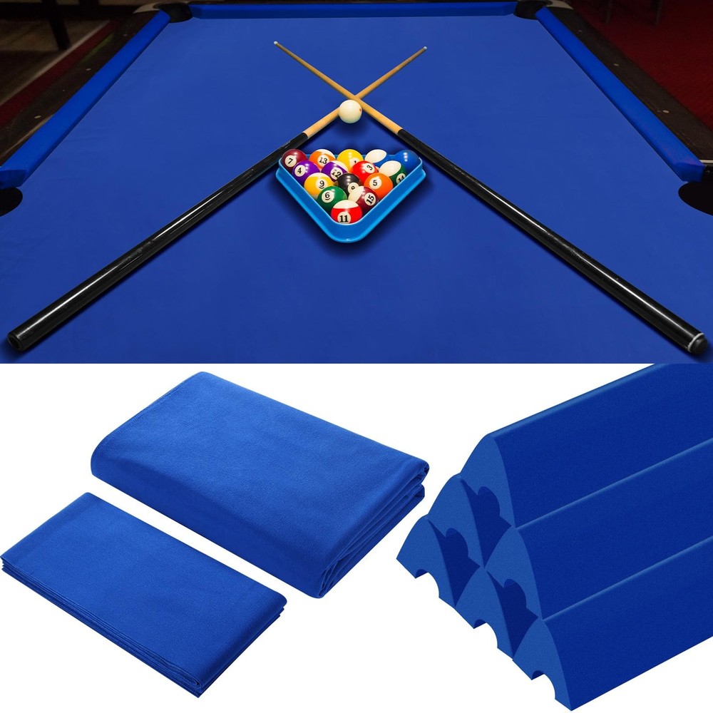 Billiard Cloth for 8 ft Pool Table Pre Cut Felt with 6 Blue