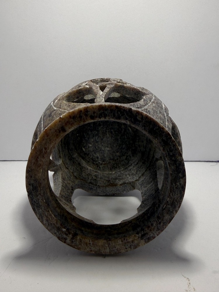 Pentagram Soapstone Tea Light Holder