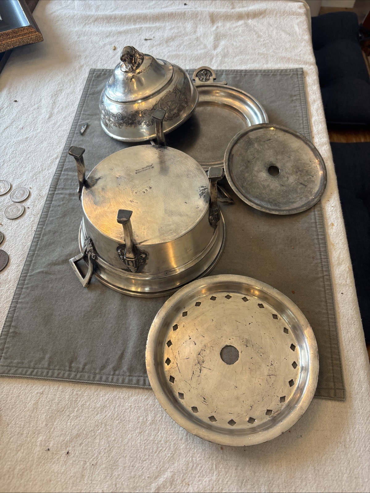 WM. Rogers Silver Plate Butter Serving Set (3pc) plus bonus dish/tray