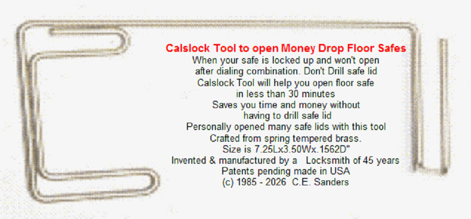 Calslock Tool To Open Money Drop Floor Safes