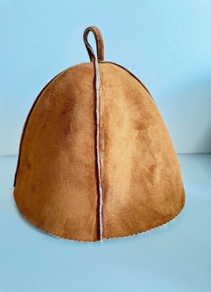 Sauna cap, hat fur, leather. Шапка для бани. Овчина.