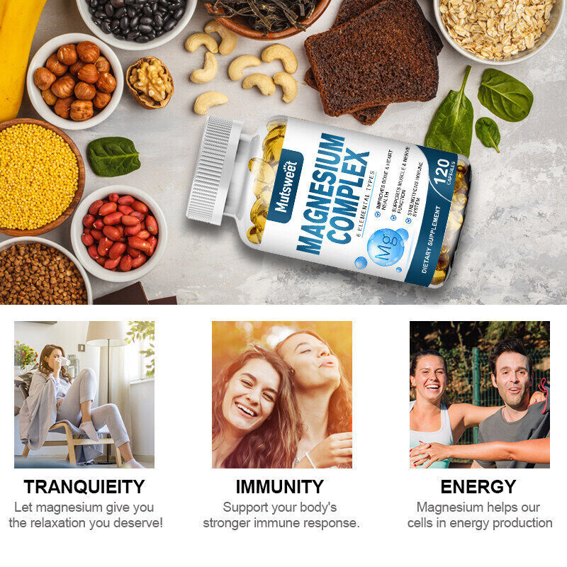 Triple Magnesium Complex 500Mg -Improves Sleep, Energy and Immune Support 120PC