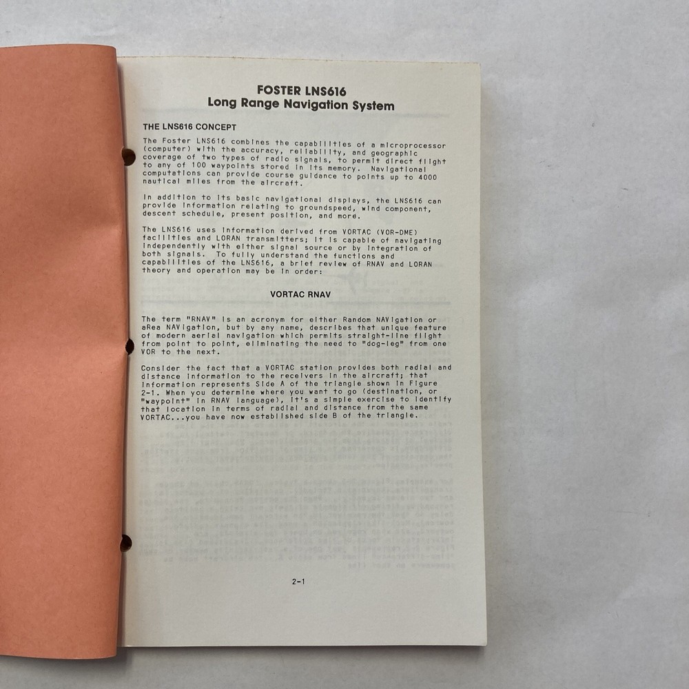 Foster LNS616 Long Range Navigation System Operation Manual