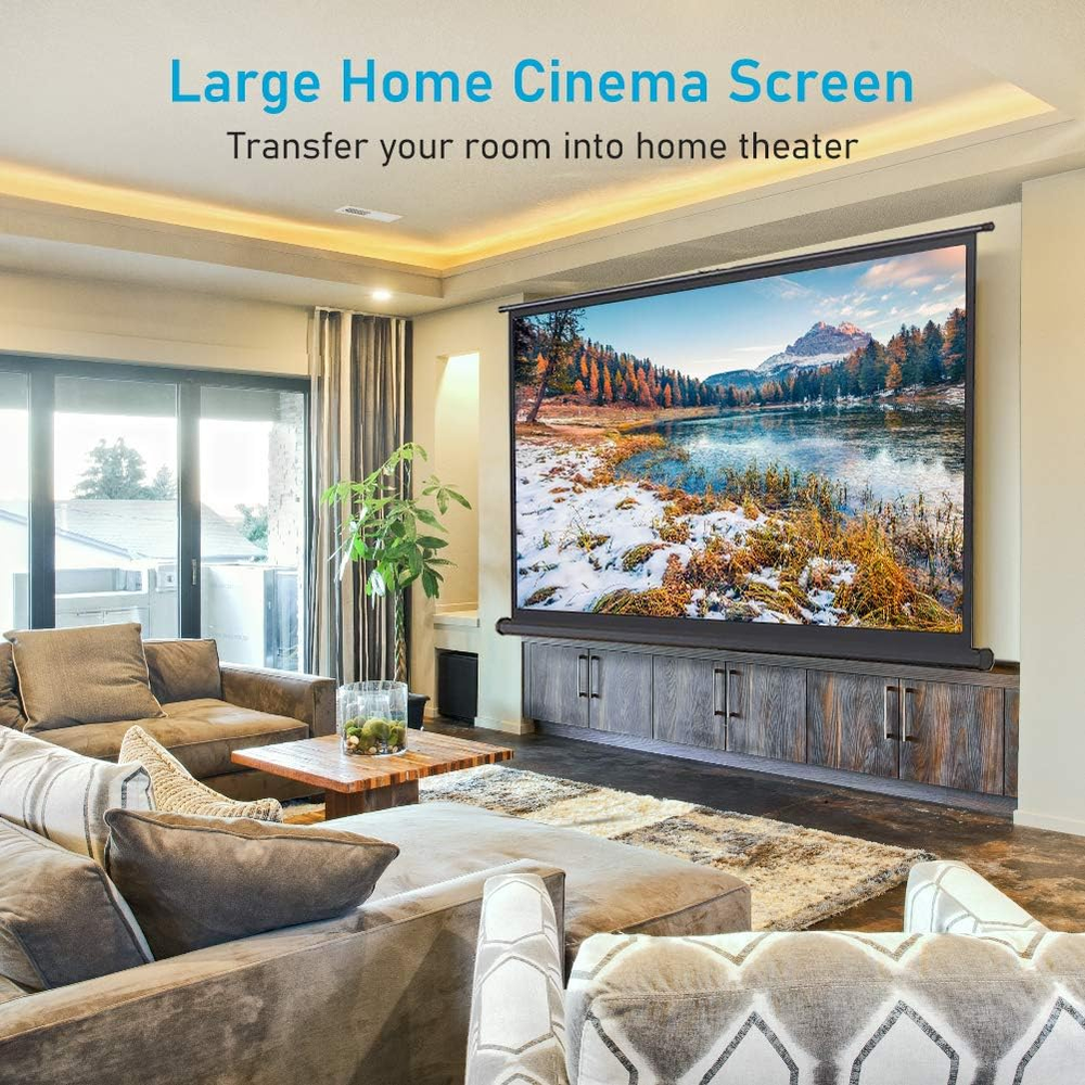 120" Portable Wall/Ceiling Mounted Electric Projector Screen with Remote Control