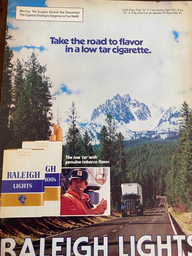 Raleigh Cigarettes, Full Page Vintage Print Ad