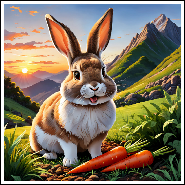 30 Custom Mountain Rabbit Art Personalized Address Labels