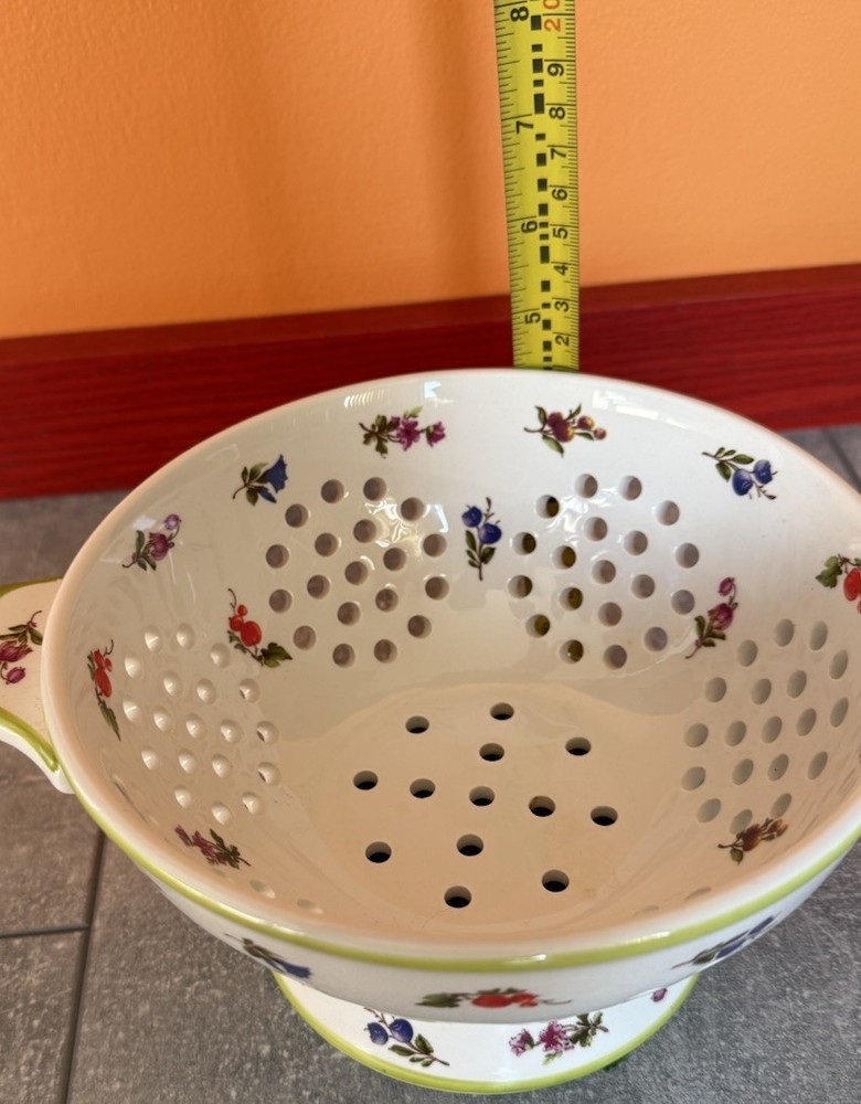 Porcelain Strainer Sieve Colander Floral Pattern