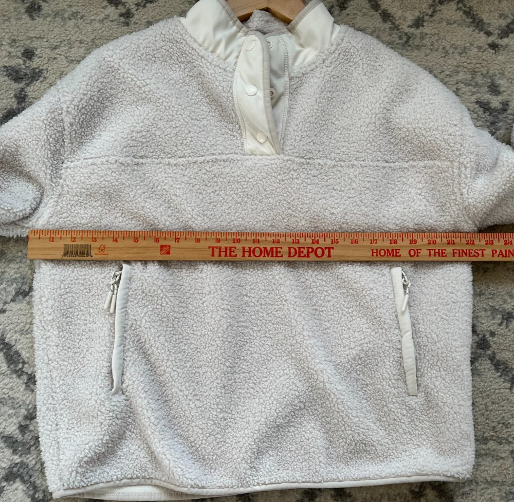 Anthropologie Bailey 44 Pullover Snap Medium Pockets Sherpa Fleece Teddy Jacket