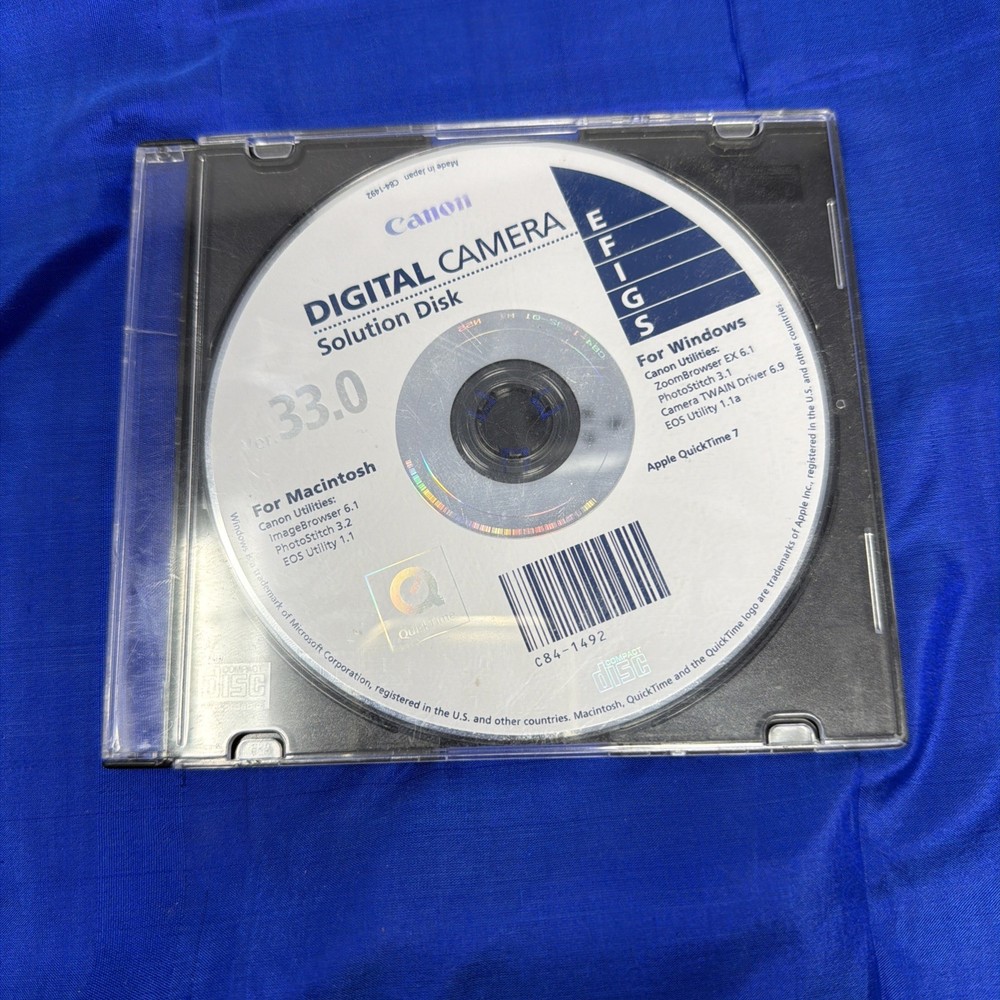 Canon Digital Camera Solution Disk 33.0 For Macintosh and Windows