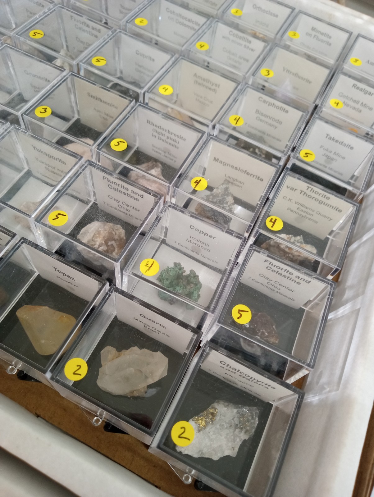 54 Piece Wholesale Thumbnail Flats of Different Mineral Specimens