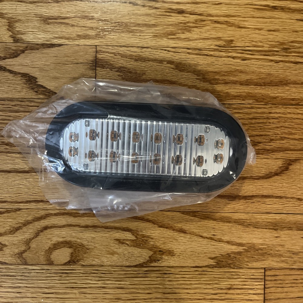 Ecco 3965 LED Flasher Oval Grommet Mount 12VDC 8 Flash Patterns With Plug Amber