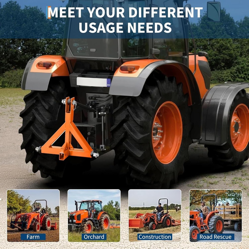 Quick Hitch System for Tractors: 3-Point Category 1 with 2" Receiver Ball Mount