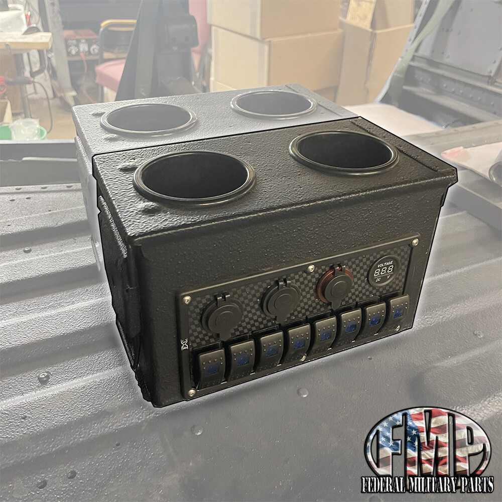 MILITARY HUMVEE CUP HOLDER / CENTER CONSOLE (B) SIDE CONTROL PANEL M998 AMMO CAN