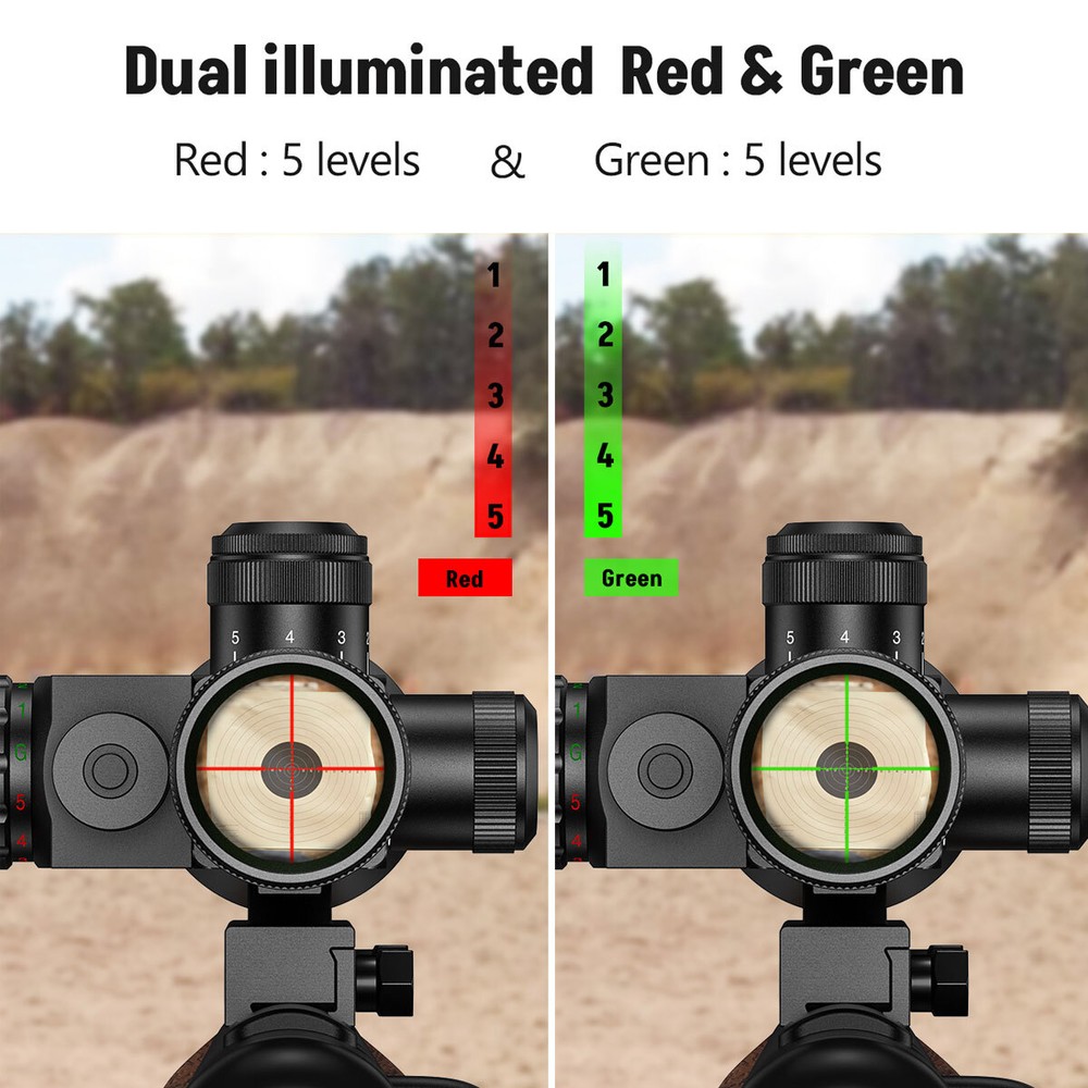 2.5-10x40e Rifle Scope Red Dot Laser Sight Optics Red&Green Illuminated Reticles