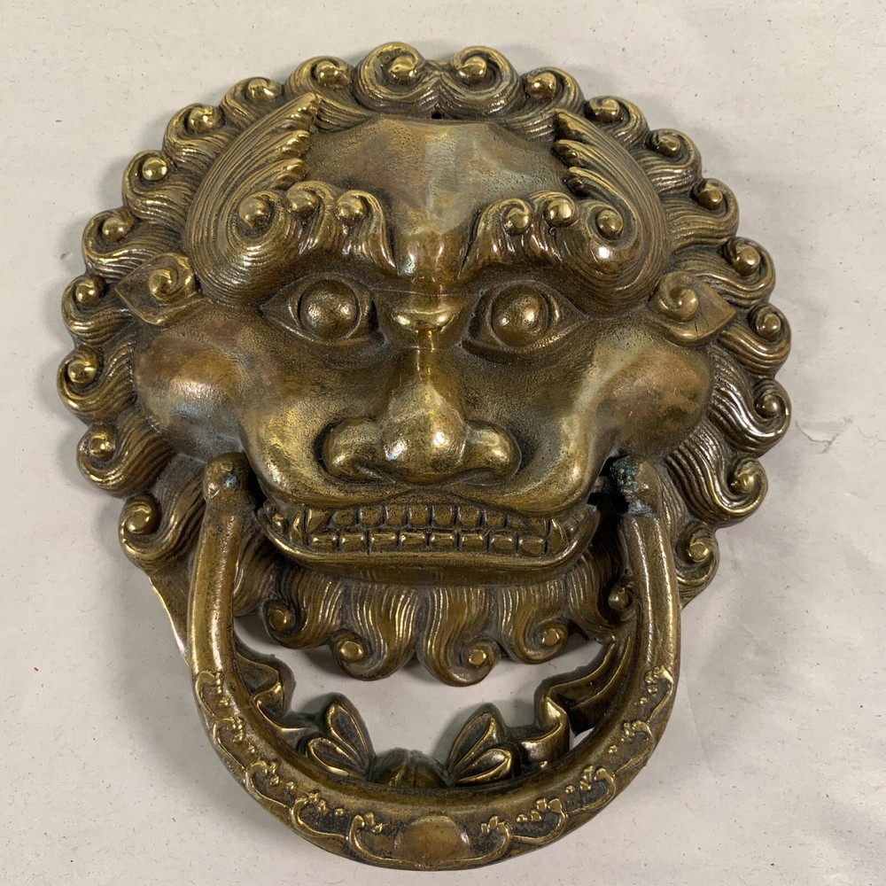 Extravagant Door Knocker Brass Lion 6 Inches Tall.